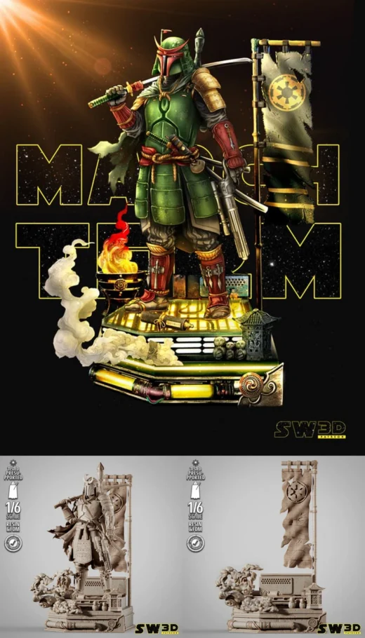 Boba Fett Samurai Sculpture
