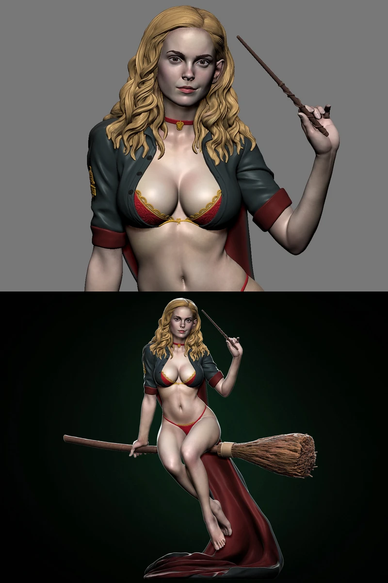 Hermione on the broom