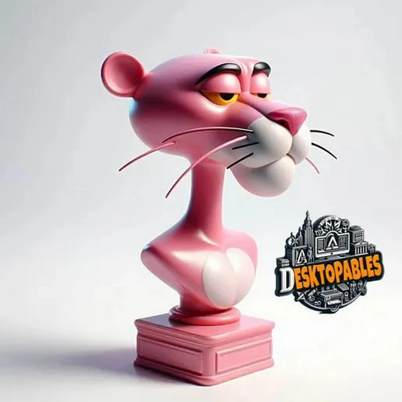 The Pink Panther bust and plinth