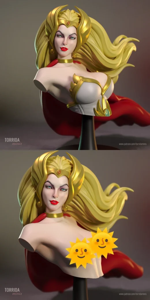 She-Ra Bust – Heroic Fantasy STL Model for 3D Printing