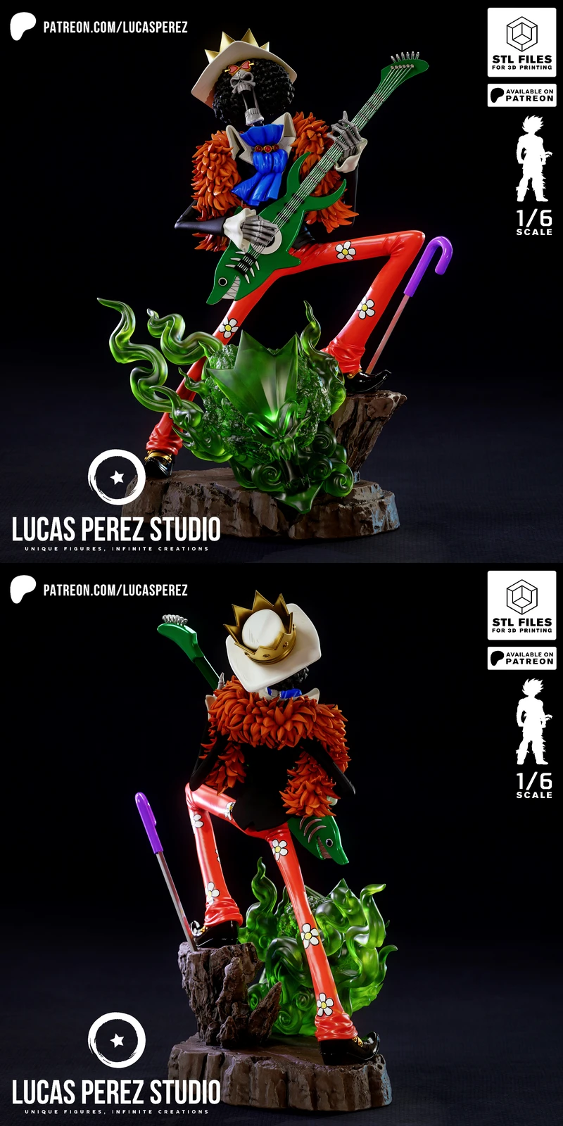 Soul King Brook – One Piece Musician STL Figure