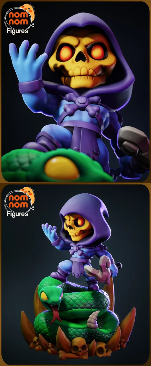 Chibi Skeletor – Cute He-Man Villain STL Figure for 3D Printing