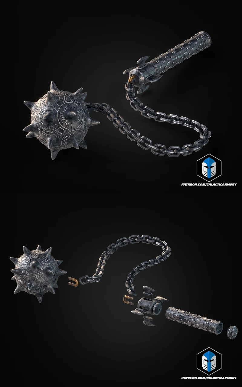 Doom: Dark Ages Flail – Medieval Weapon STL for 3D Printing