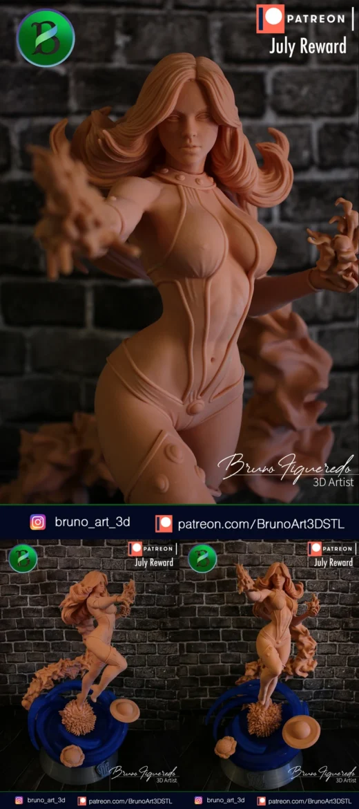 Estelar – Stylized Superheroine STL Figure for 3D Printing