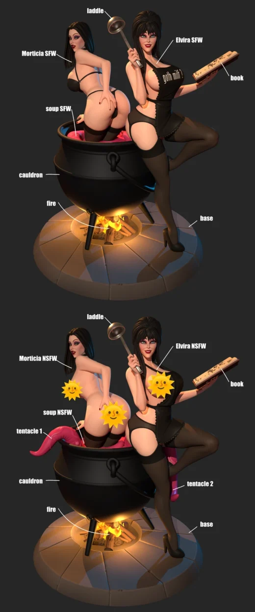 Goth womans Cooking Diorama extra