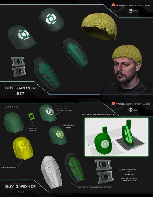 Guy Gardner Armor Set – Green Lantern STL Files for 3D Printing