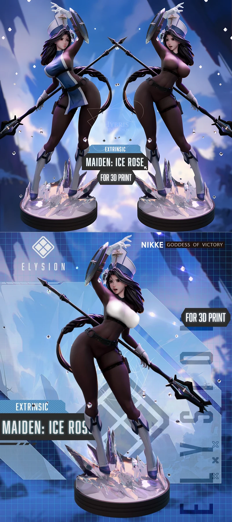 Printable Maiden Figure | NIKKE Ice Rose STL File