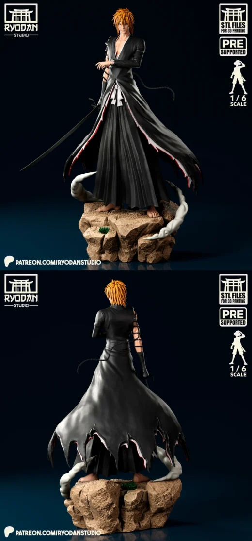 Ichigo Kurosaki (Final Getsuga Tensho) – Bleach STL Figure for 3D Printing