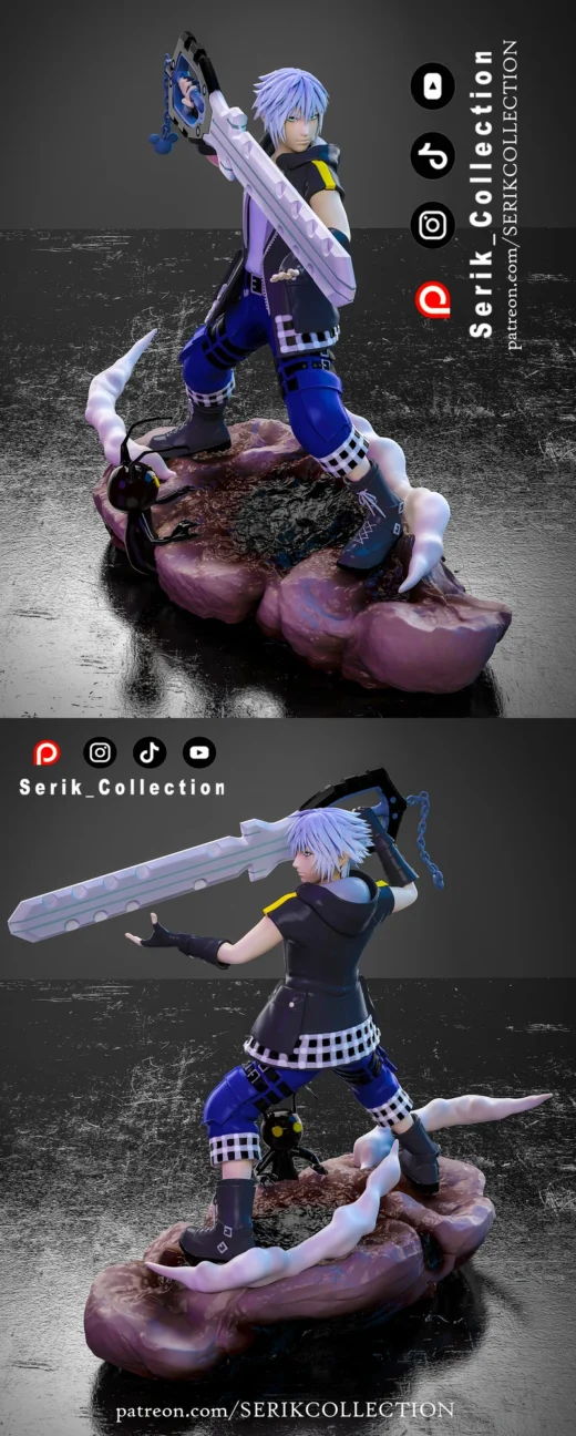 Riku Kingdom Hearts 3D Printable STL File for Cosplay and Display