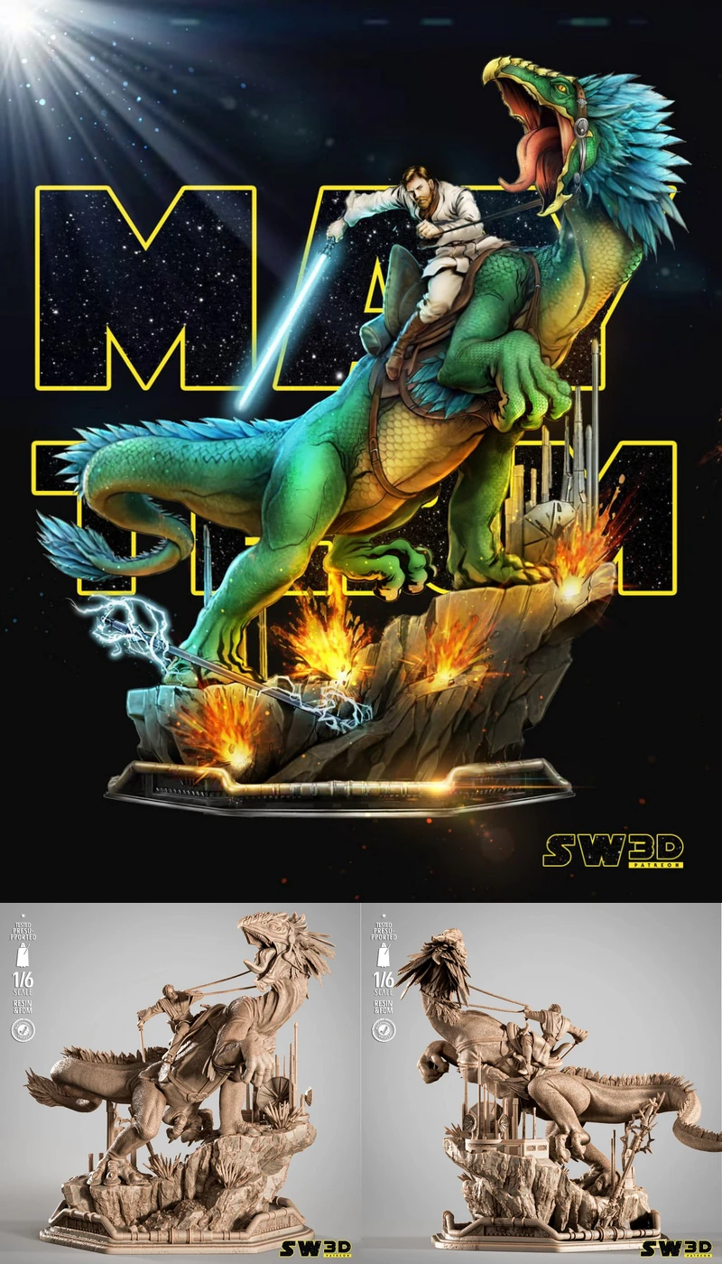 Obi Wan on Boga Sculpture