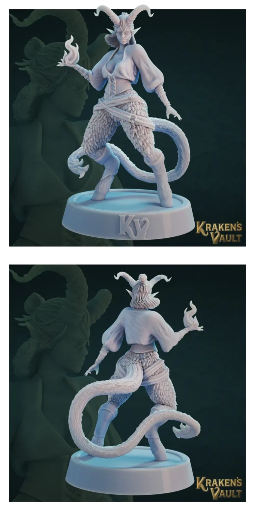 Satyr Sorceress – Fantasy STL Miniature for 3D Printing