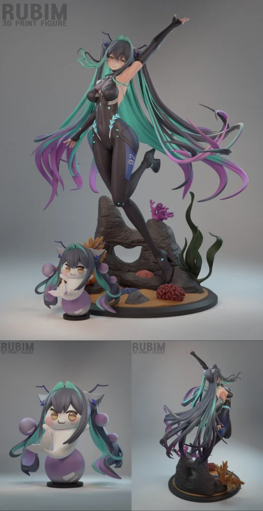 Siren Fantasy Mermaid STL Model – 3D Printable Figure