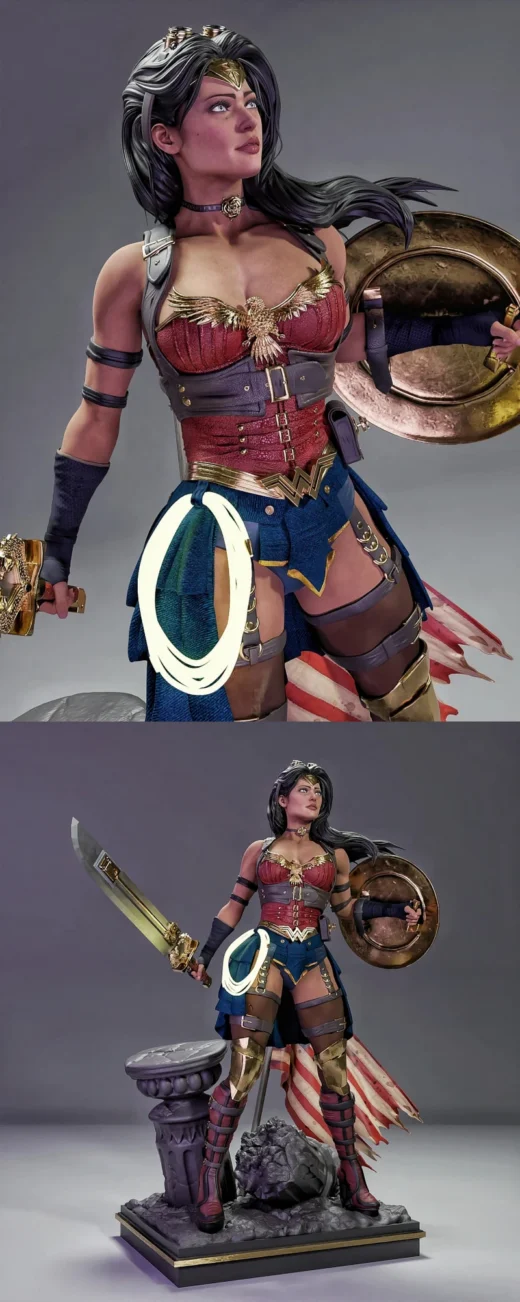 Steampunk Wonder Woman – DC Comics STL Figure for 3D Printing