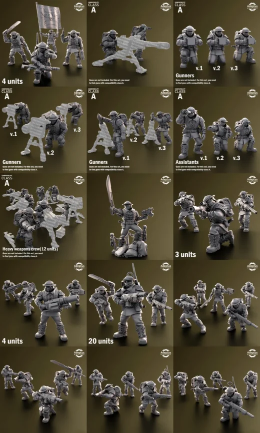 Sunclaw Regiment – Fantasy STL Miniature Set for 3D Printing