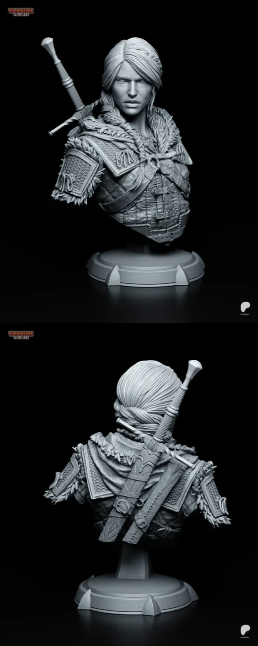 Ciri Bust – The Witcher STL Model for 3D Printing