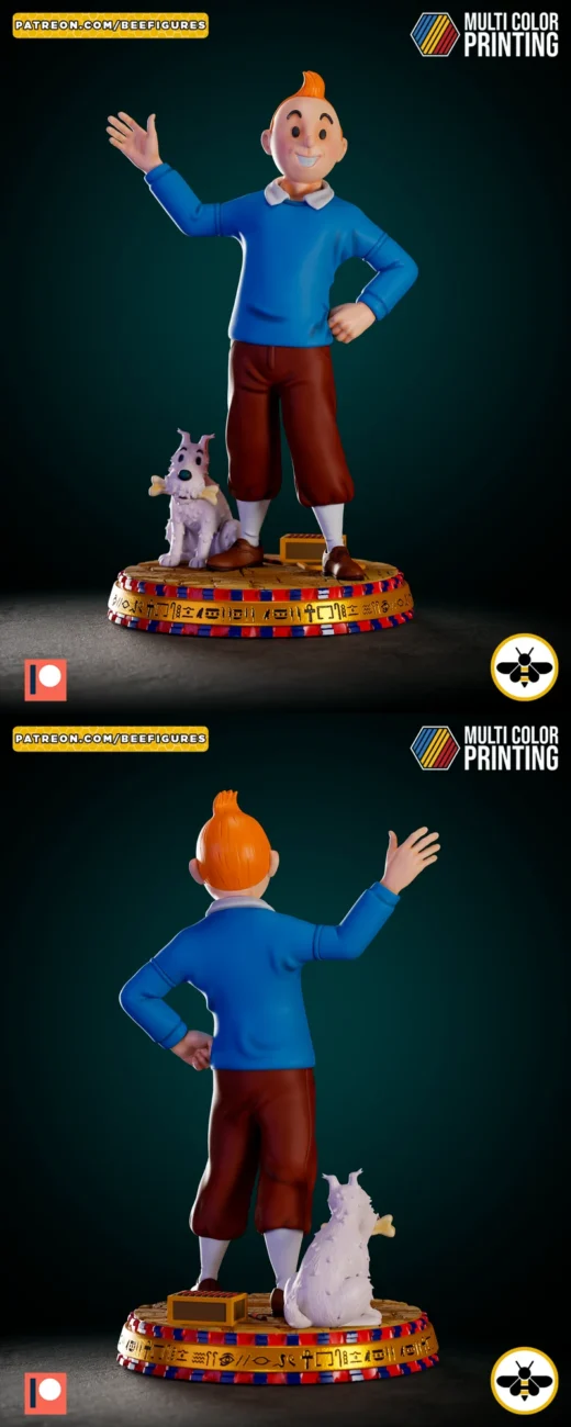 Tintin – Classic Comic STL Figure for 3D Printing