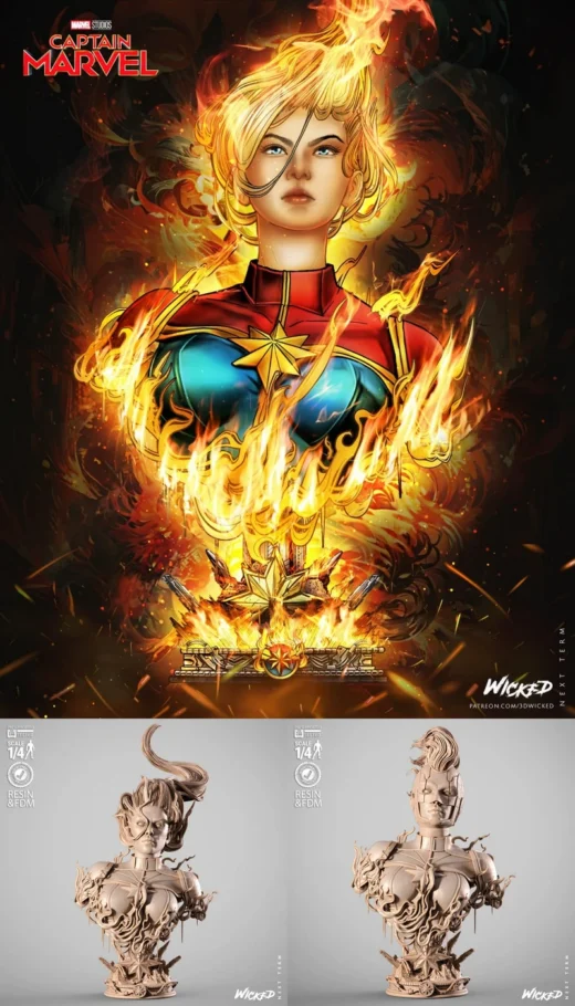 Captain Marvel Portrait Bust