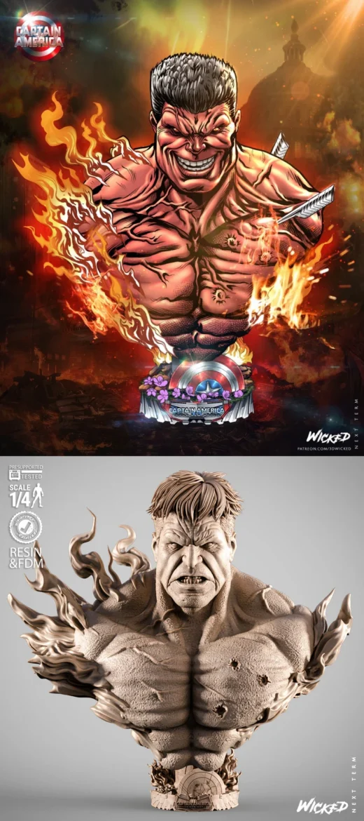 Red Hulk Portrait Bust