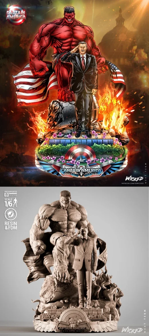 Red Hulk and Ross Diorama
