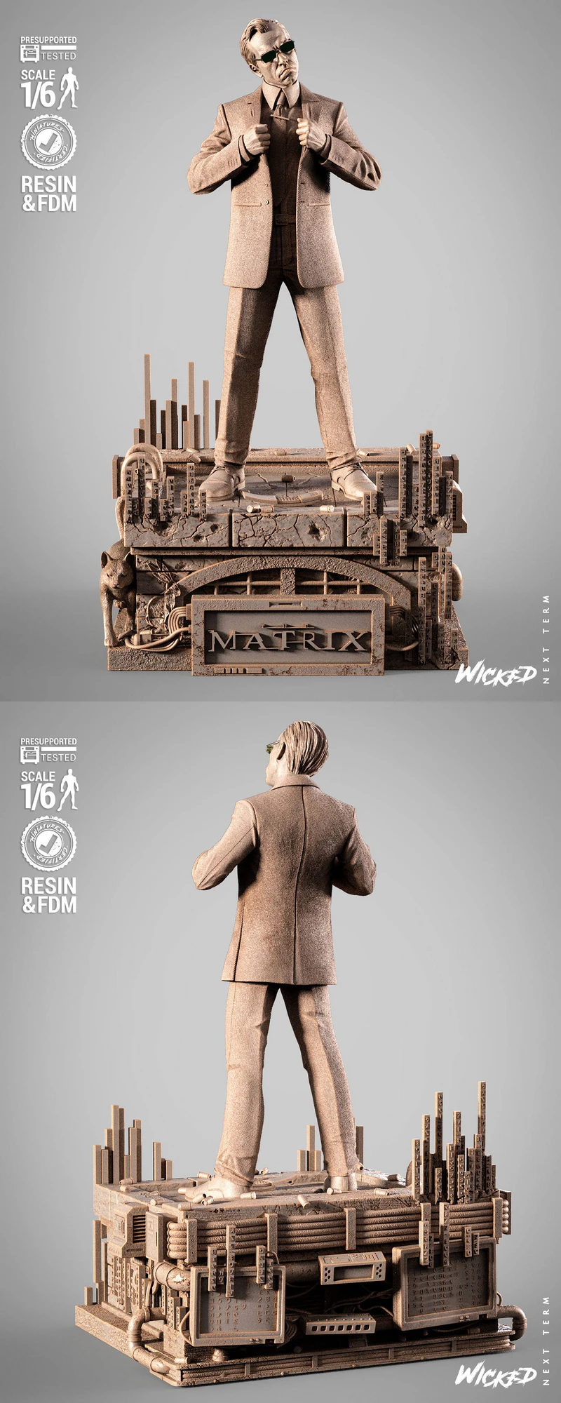 Agent Smith Sculpture – Matrix STL Figure for 3D Printing