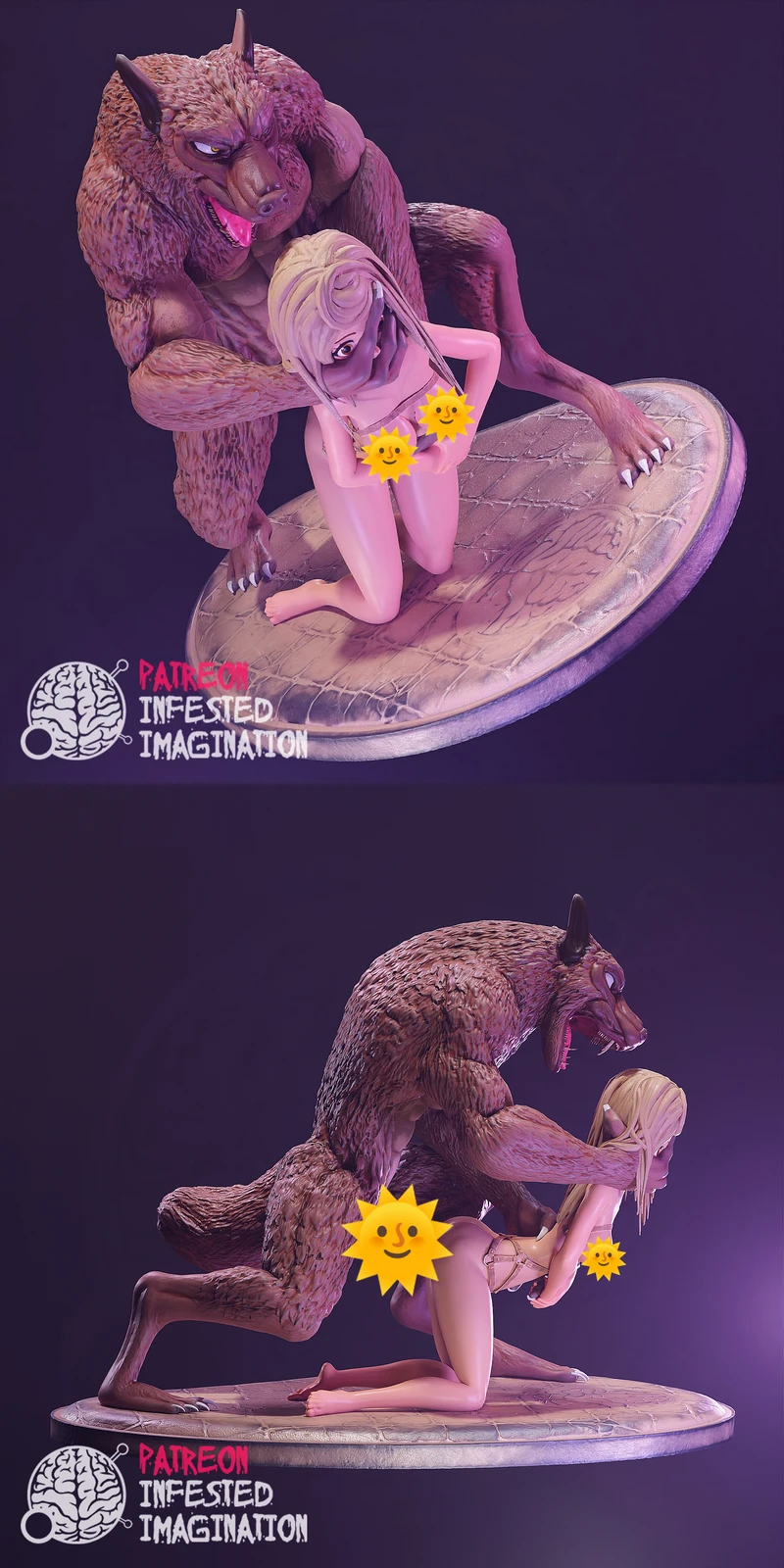 Werewolf Fantasy Encounter – Mythical Creature Diorama STL