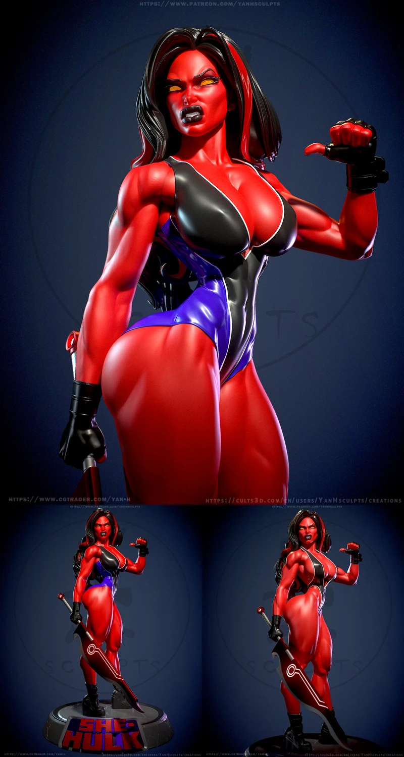 Red She-Hulk – Marvel-Inspired STL Figure