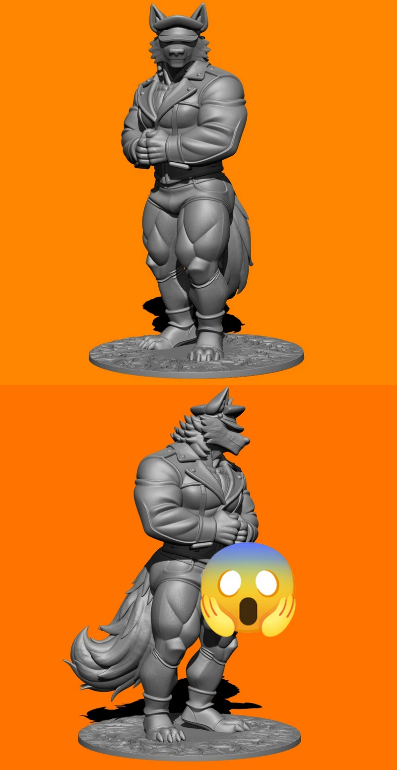 Leather Wolf – Fantasy Beast STL Figure for 3D Printing