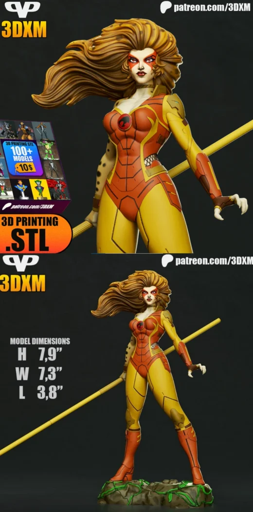 Cheetara – ThunderCats STL Figure for 3D Printing