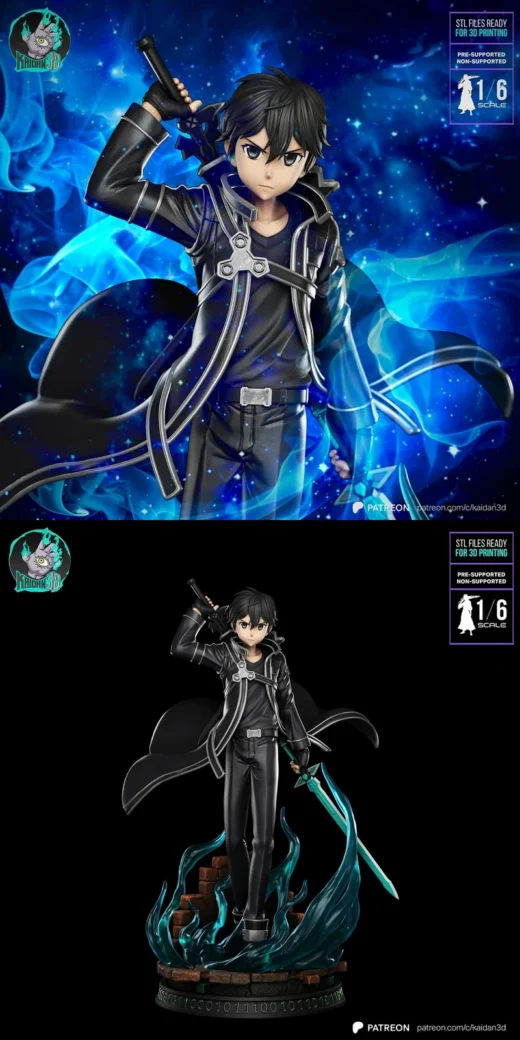 Kirito – Sword Art Online STL Figure for 3D Printing