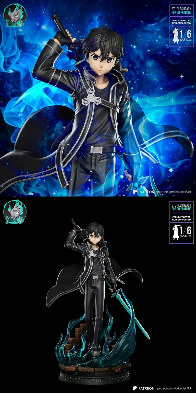 Kirito – Sword Art Online STL Figure for 3D Printing