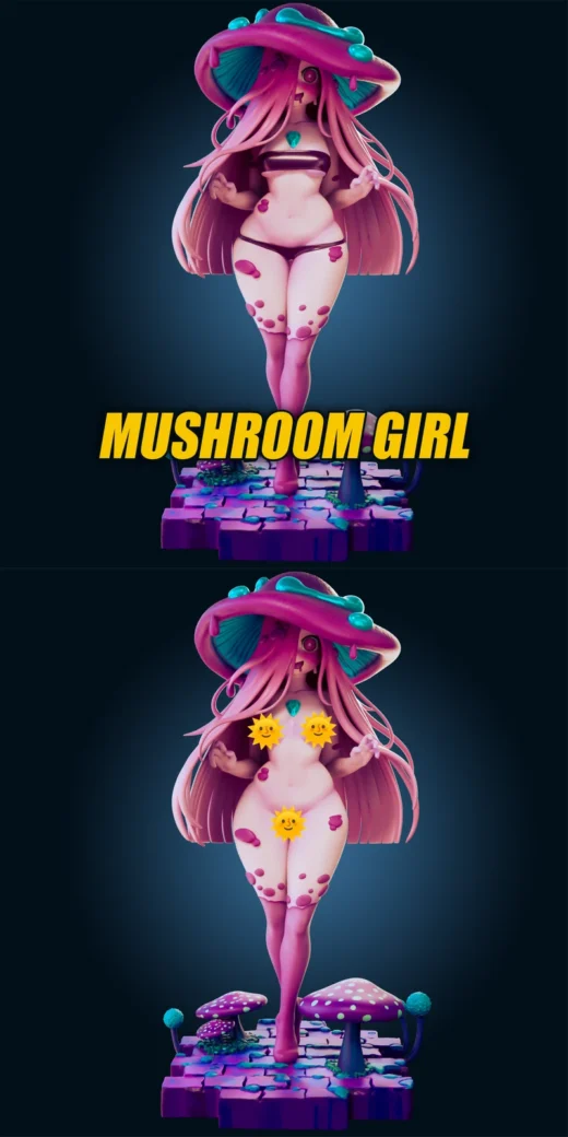 Mushroom Girl – Fantasy STL Figure for 3D Printing