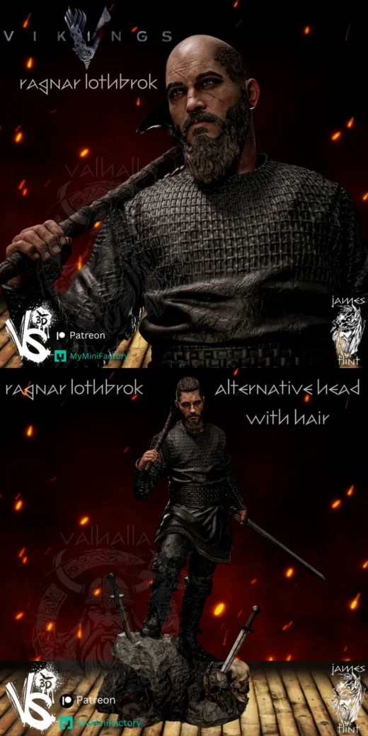 Ragnar Lothbrok – Viking Warrior STL Figure for 3D Printing
