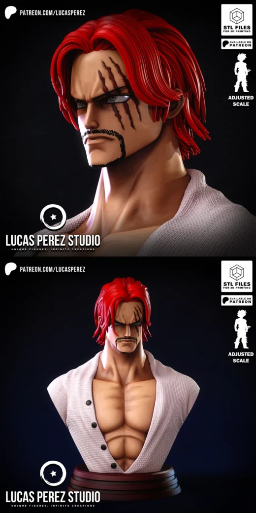 Shanks Bust – One Piece STL File for 3D Printing