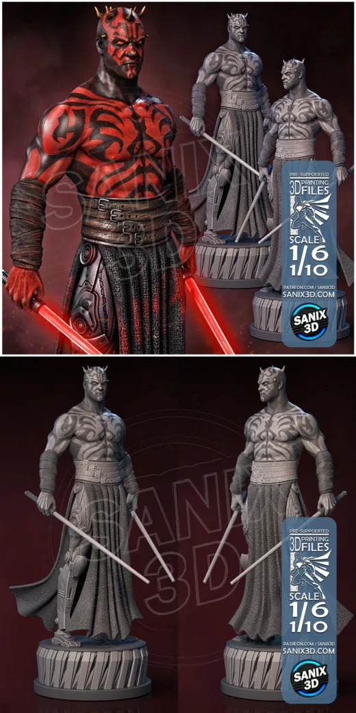 Darth Maul – Star Wars STL Figure for 3D Printing
