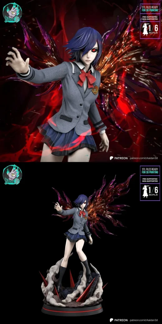 Touka Kirishima – Tokyo Ghoul STL Figure for 3D Printing