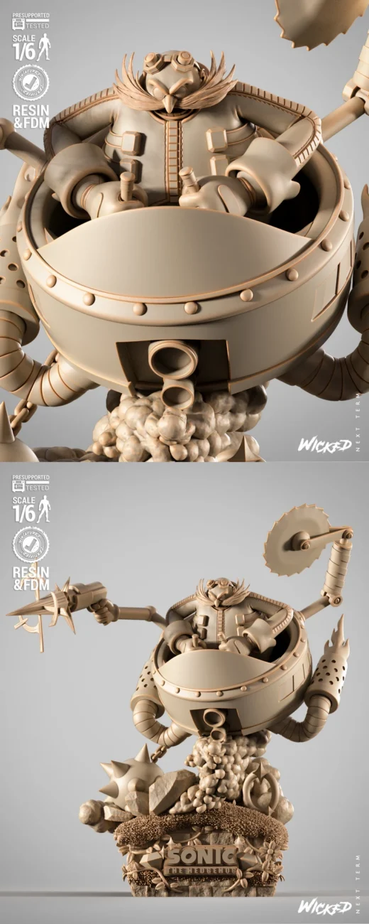 Dr. Eggman – Sonic the Hedgehog STL Sculpture for 3D Printing