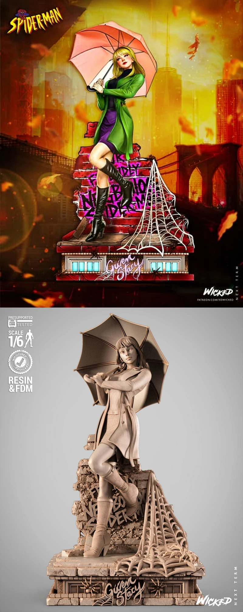 Gwen Stacy (Spider-Man: Across the Spider-Verse) 3D Printable STL File for Sculpture