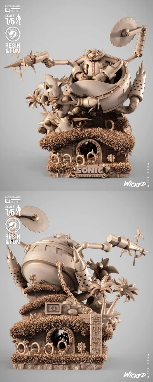 Sonic the Hedgehog Diorama – STL Scene for 3D Printing