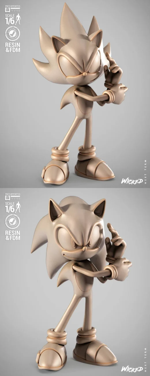 Sonic the Hedgehog Ver. 2 – STL Sculpture for 3D Printing